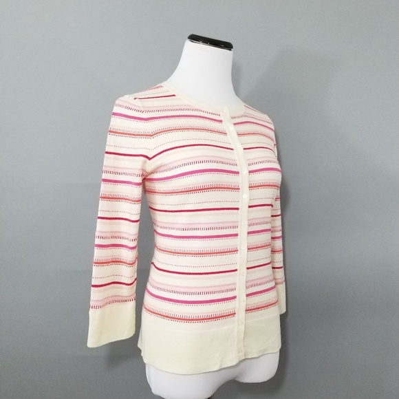 Express Cashmere Blend Stripe Cardigan Sweater - Picture 4 of 8